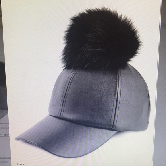 black faux leather cap